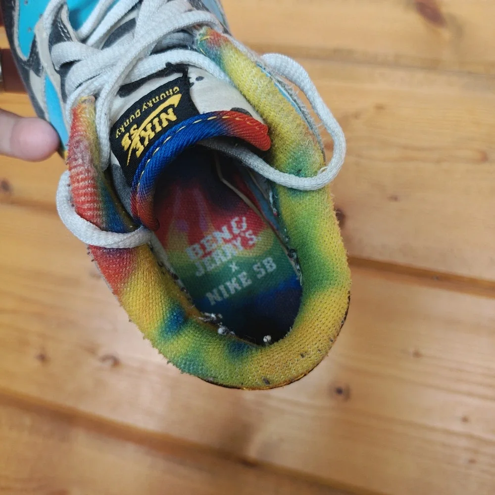 Kids' Nike SB Dunk Low Ben & Jerry's Chunky Dunky Shoes CU3244-100 Size 13C